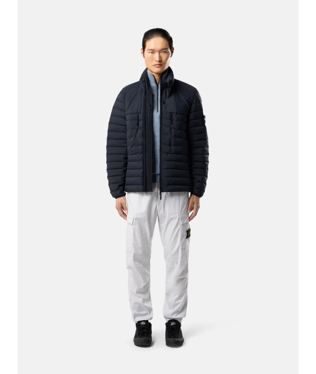 STONE ISLAND Синий полиамидовый пуховик, фото 2