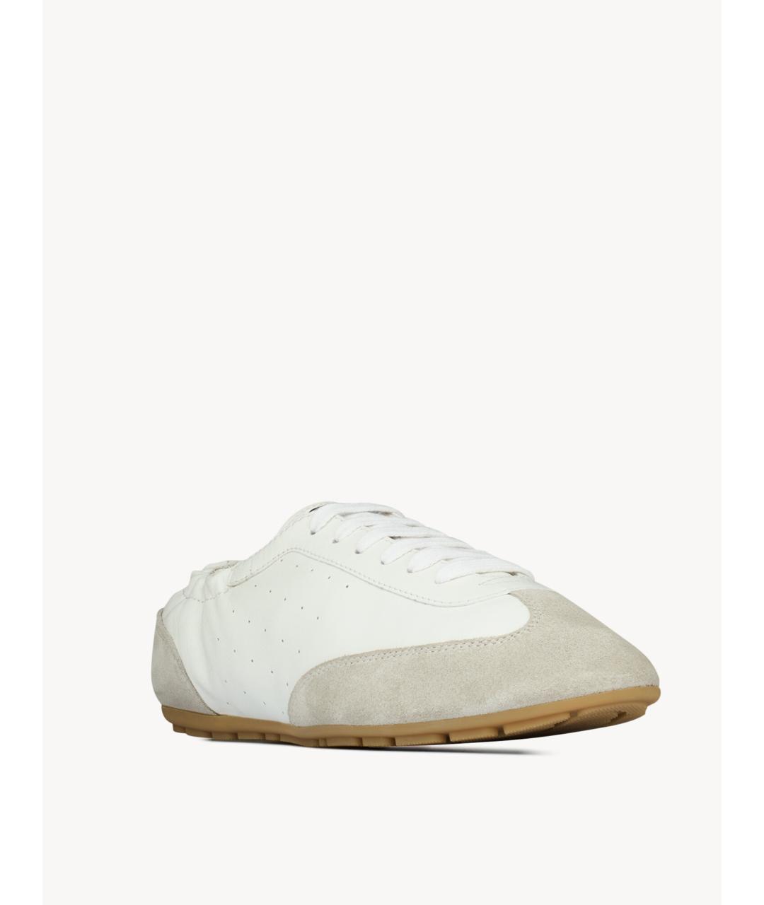 SAINT LAURENT Белые кожаные кроссовки, фото 2