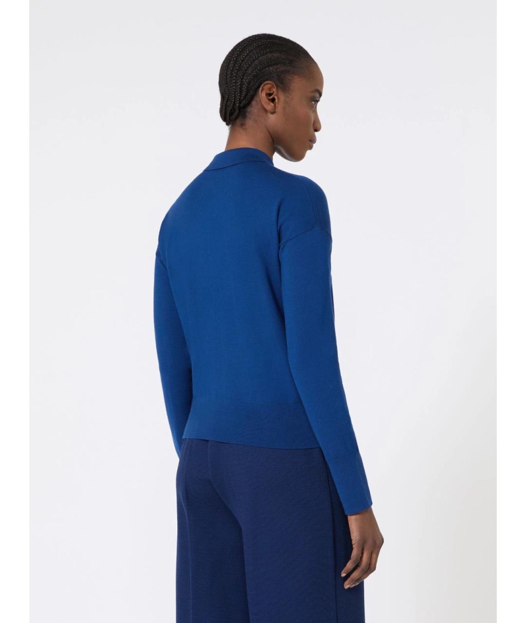 MAX MARA Синий шерстяной кардиган, фото 4