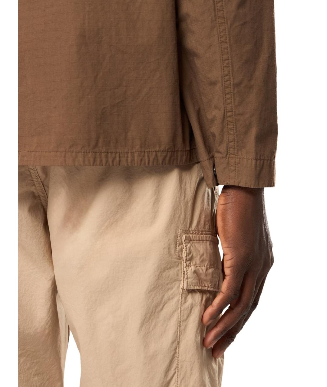 STONE ISLAND Коричневая хлопковая куртка, фото 5