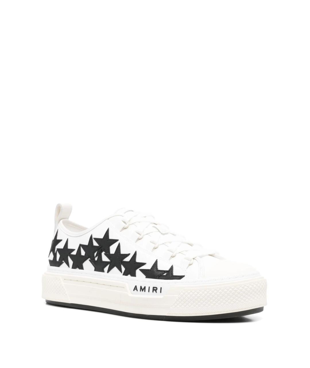 AMIRI Белые кожаные низкие кроссовки / кеды, фото 2