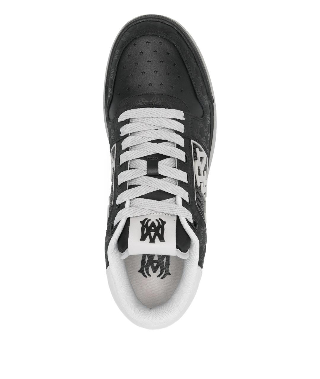 AMIRI Черные кожаные низкие кроссовки / кеды, фото 4