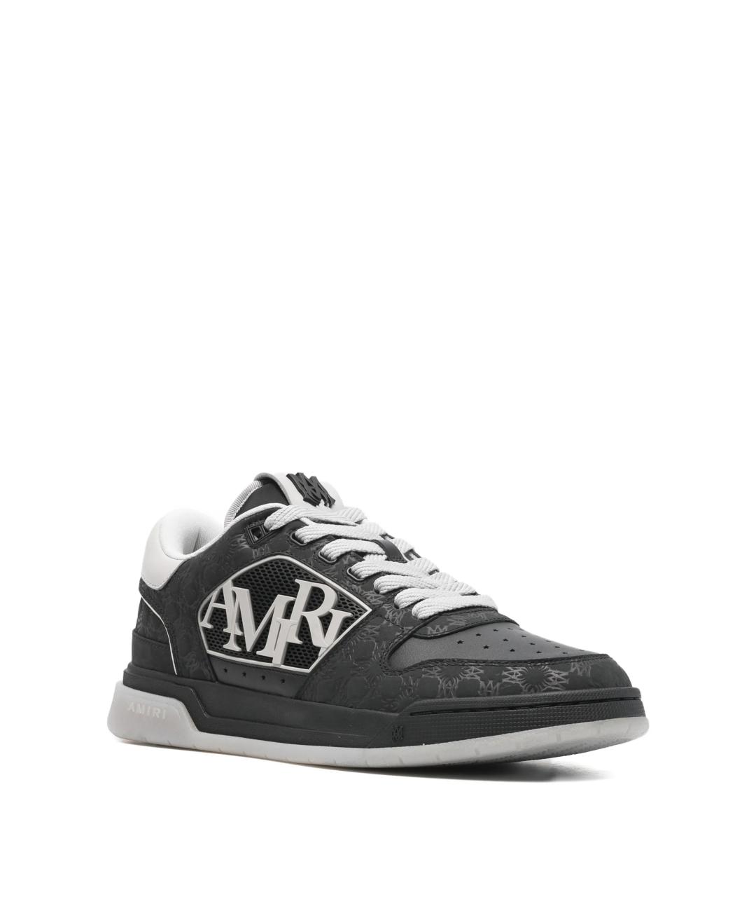 AMIRI Черные кожаные низкие кроссовки / кеды, фото 2