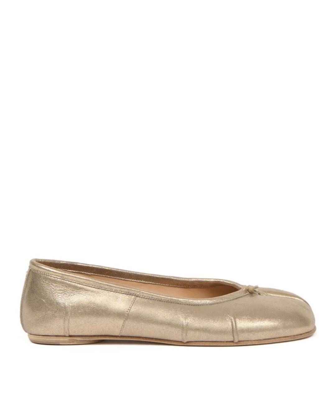 MAISON MARGIELA Золотые кожаные балетки, фото 1