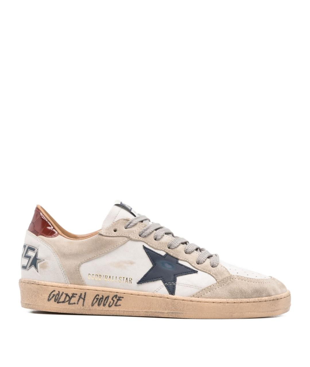 GOLDEN GOOSE DELUXE BRAND Бежевые кожаные низкие кроссовки / кеды, фото 1