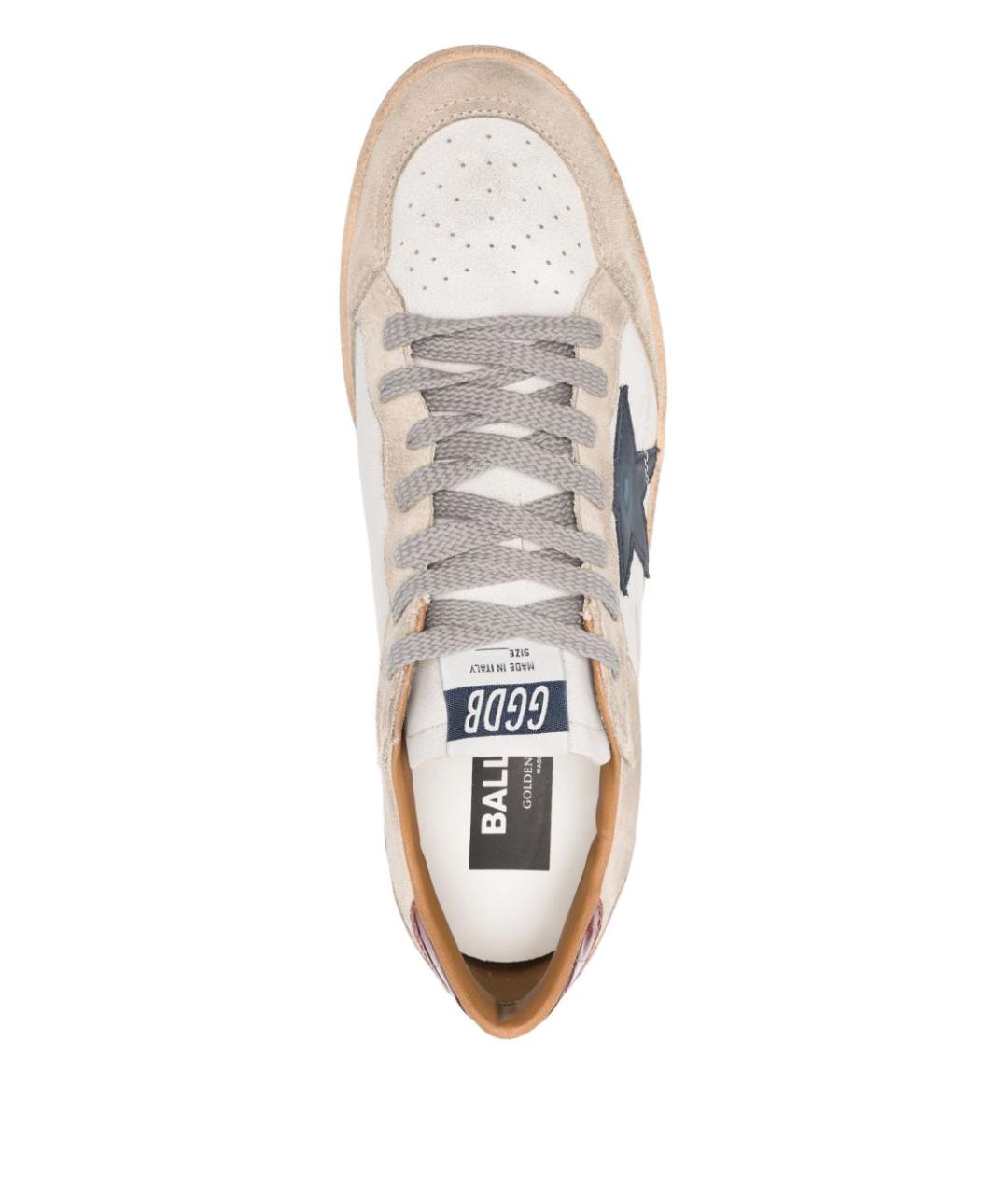 GOLDEN GOOSE DELUXE BRAND Бежевые кожаные низкие кроссовки / кеды, фото 2