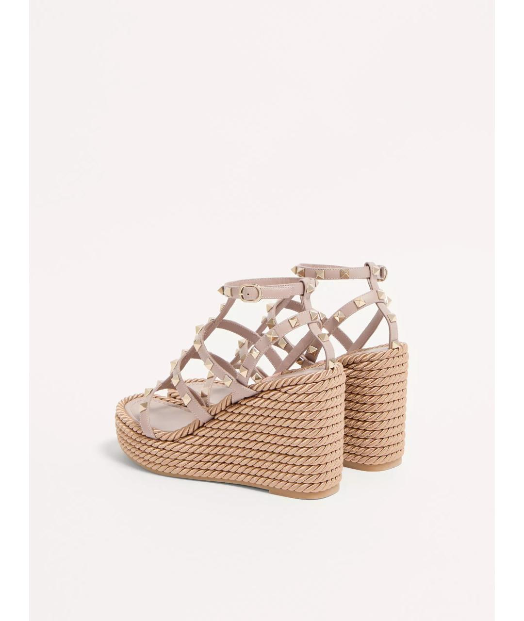 VALENTINO Розовые кожаные босоножки, фото 5