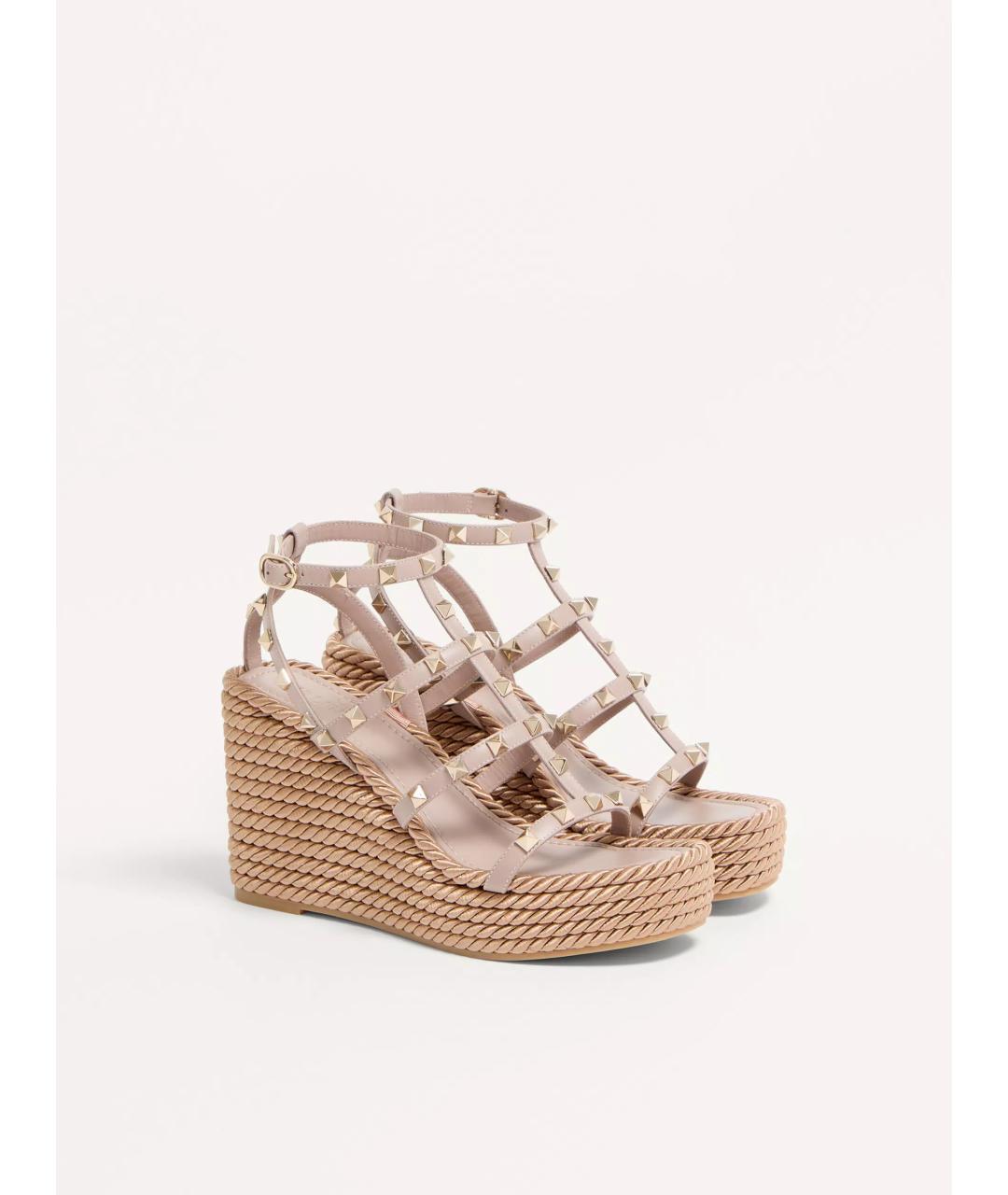 VALENTINO Розовые кожаные босоножки, фото 2