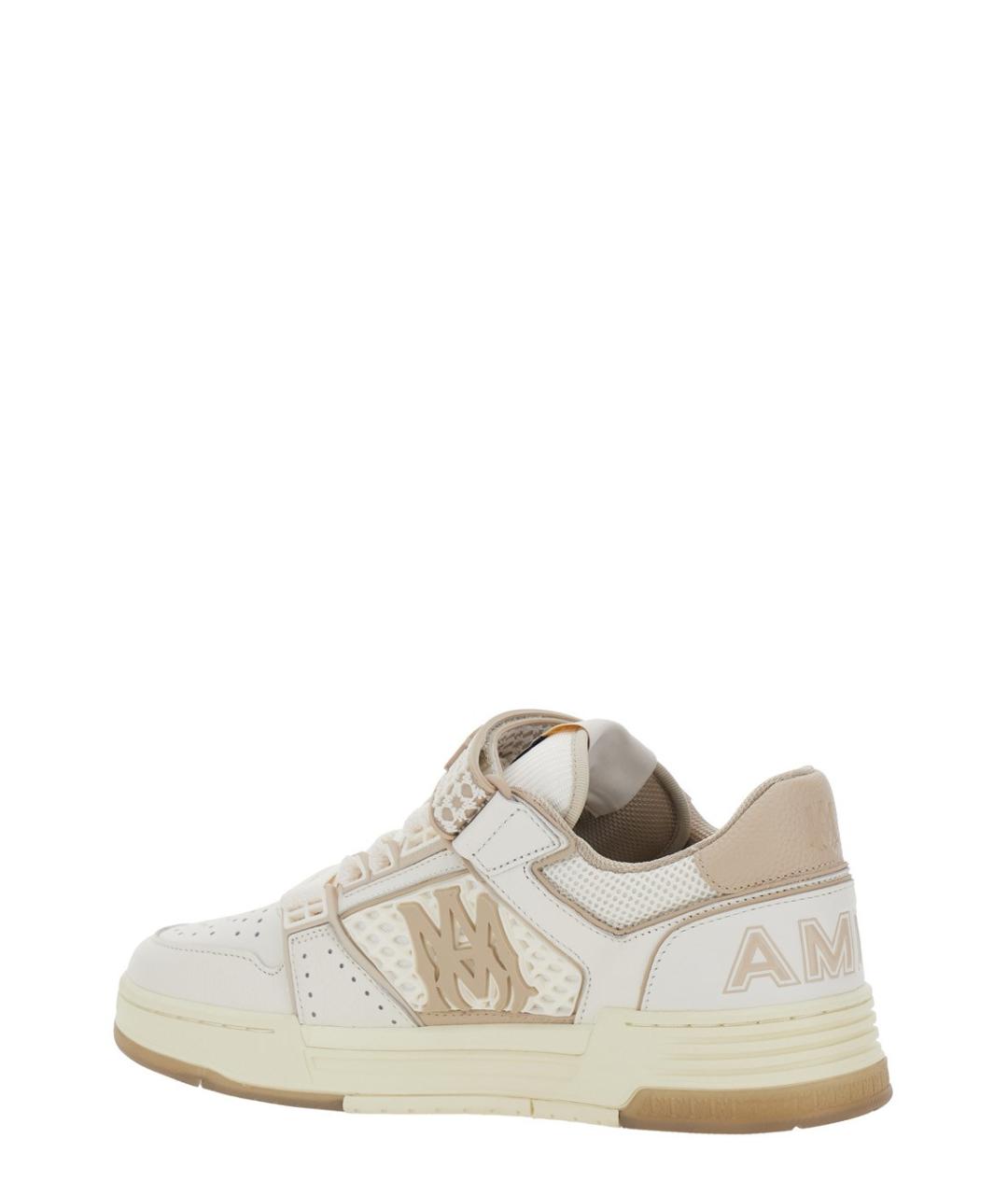 AMIRI Белые кожаные низкие кроссовки / кеды, фото 3