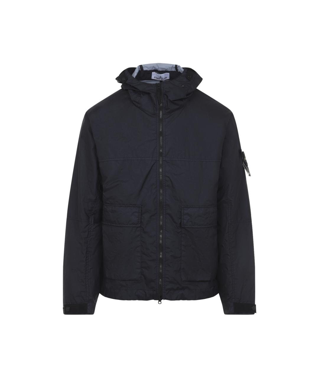 STONE ISLAND Темно-синяя полиамидовая куртка, фото 1