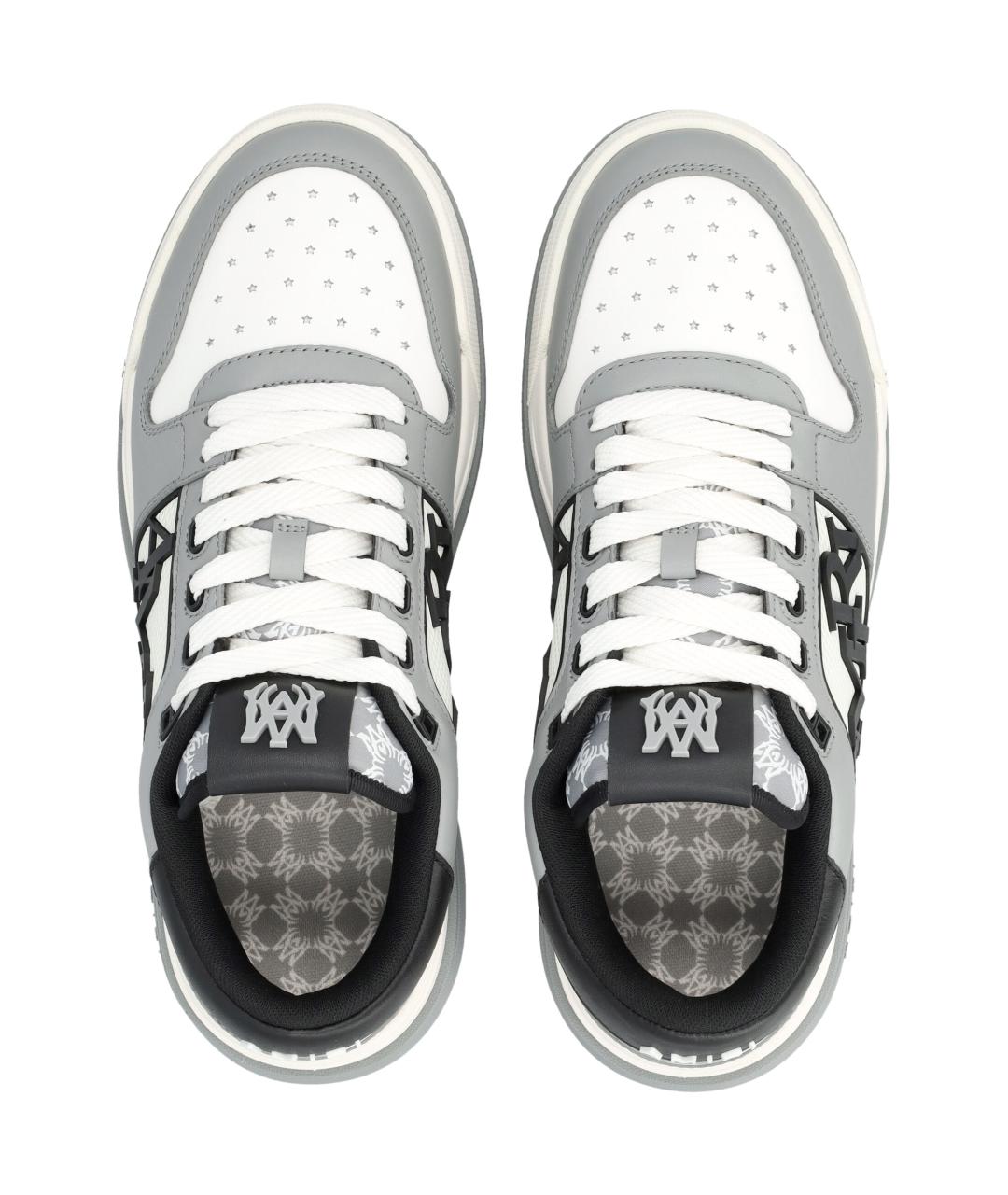 AMIRI Серые кожаные низкие кроссовки / кеды, фото 2