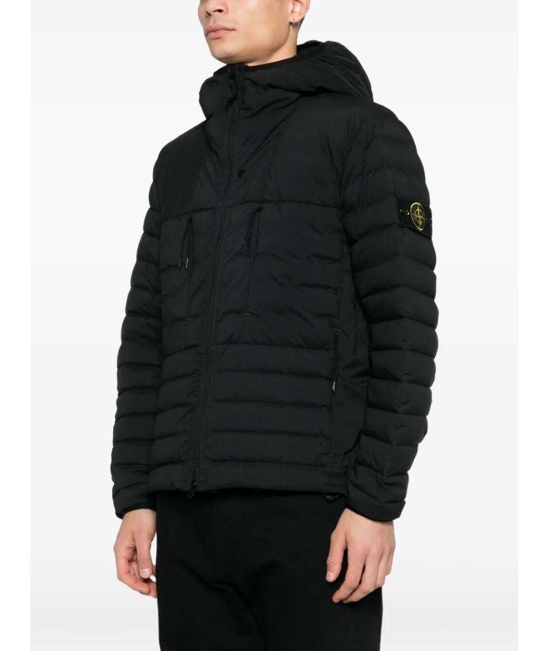 STONE ISLAND Черный полиамидовый пуховик, фото 4