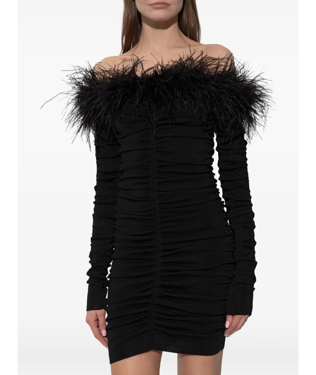 SELF-PORTRAIT Черное вискозное вечернее платье, фото 3