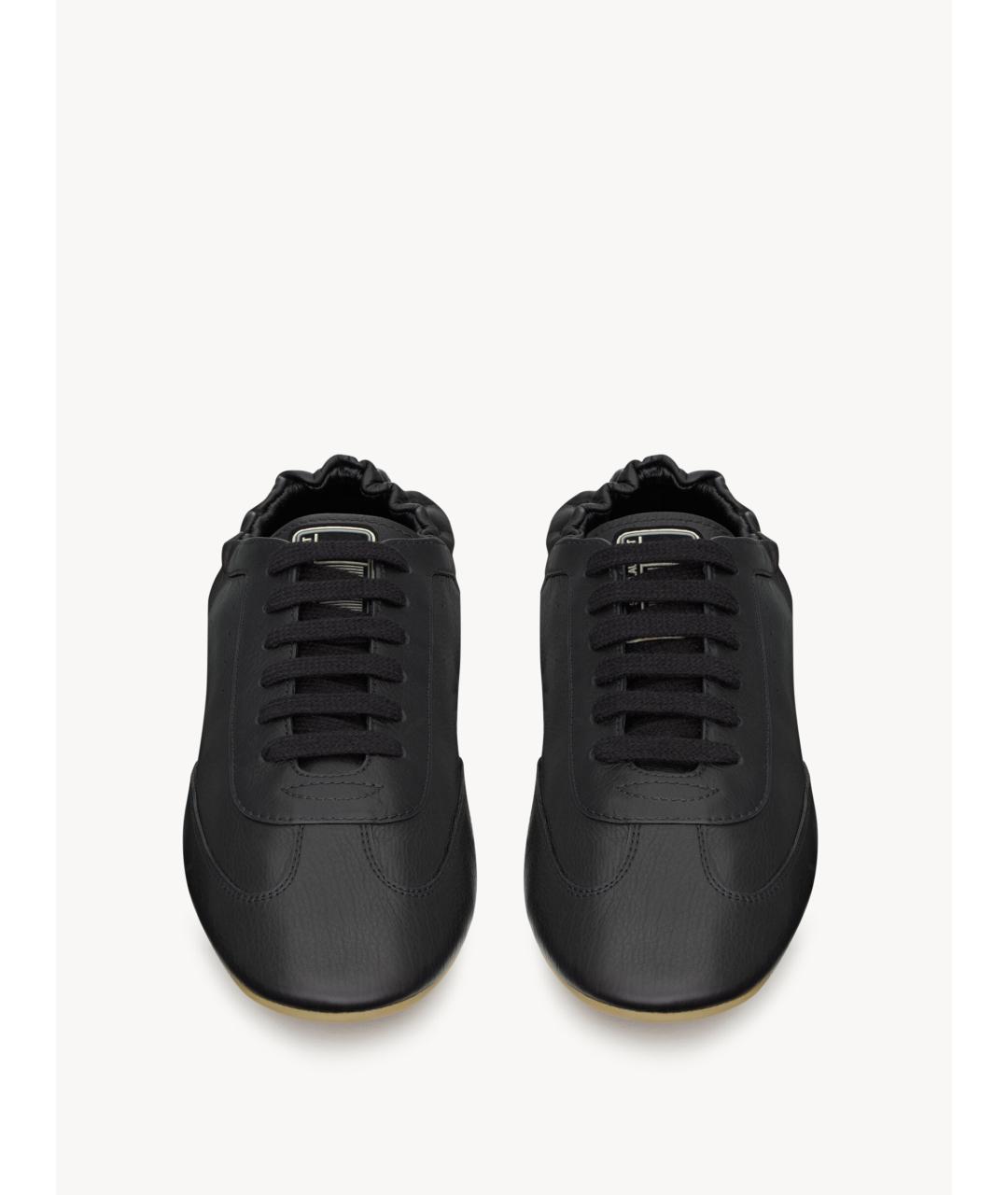 SAINT LAURENT Черные кожаные кроссовки, фото 2
