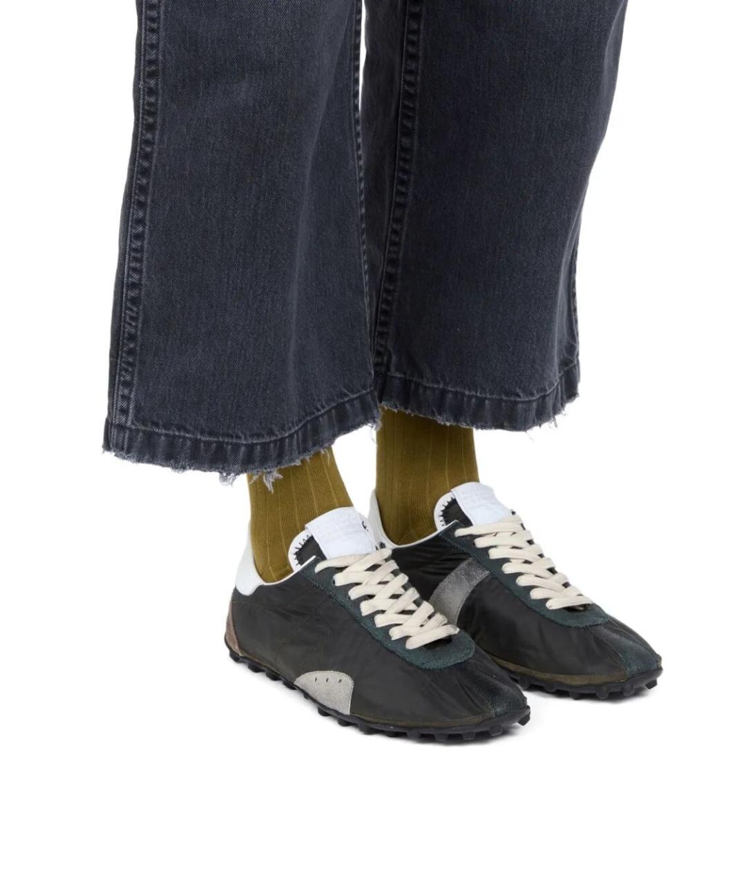 MAISON MARGIELA Серые текстильные низкие кроссовки / кеды, фото 2