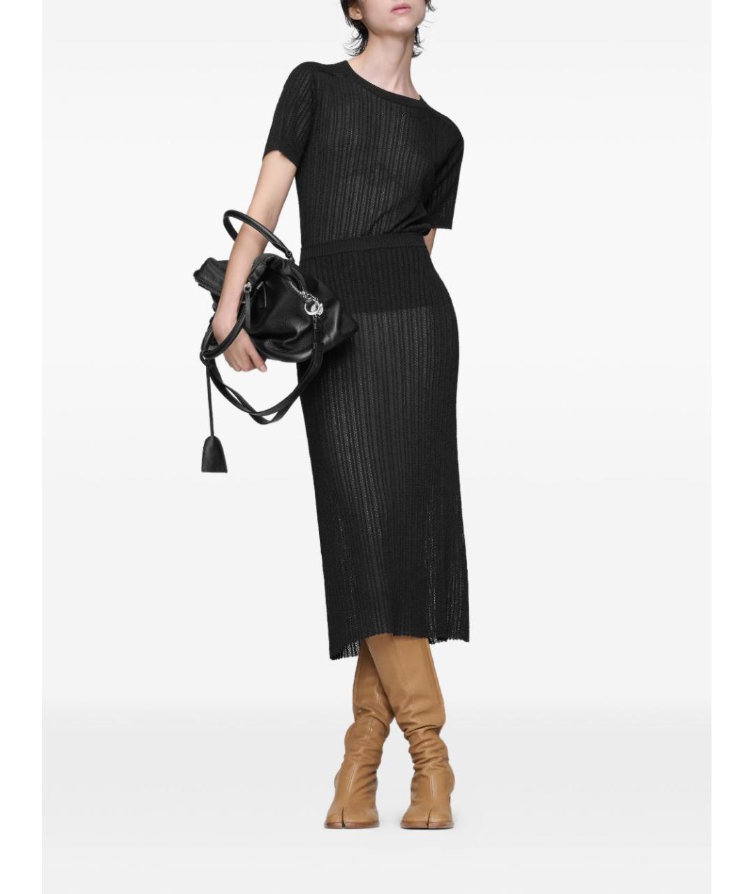 MAISON MARGIELA Черная вискозная юбка миди, фото 2