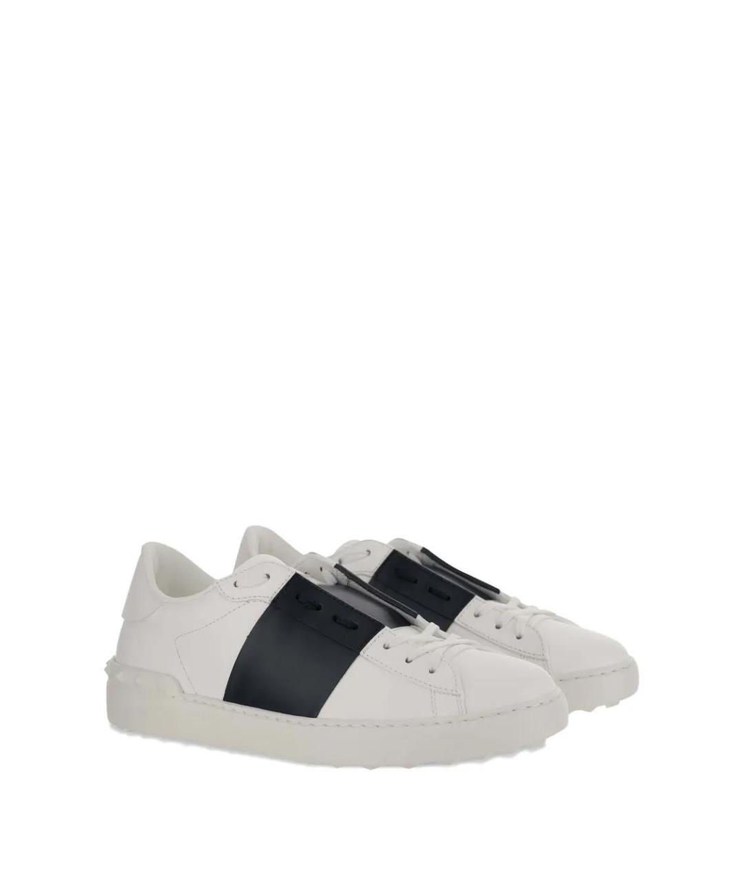 VALENTINO Белые кожаные низкие кроссовки / кеды, фото 2