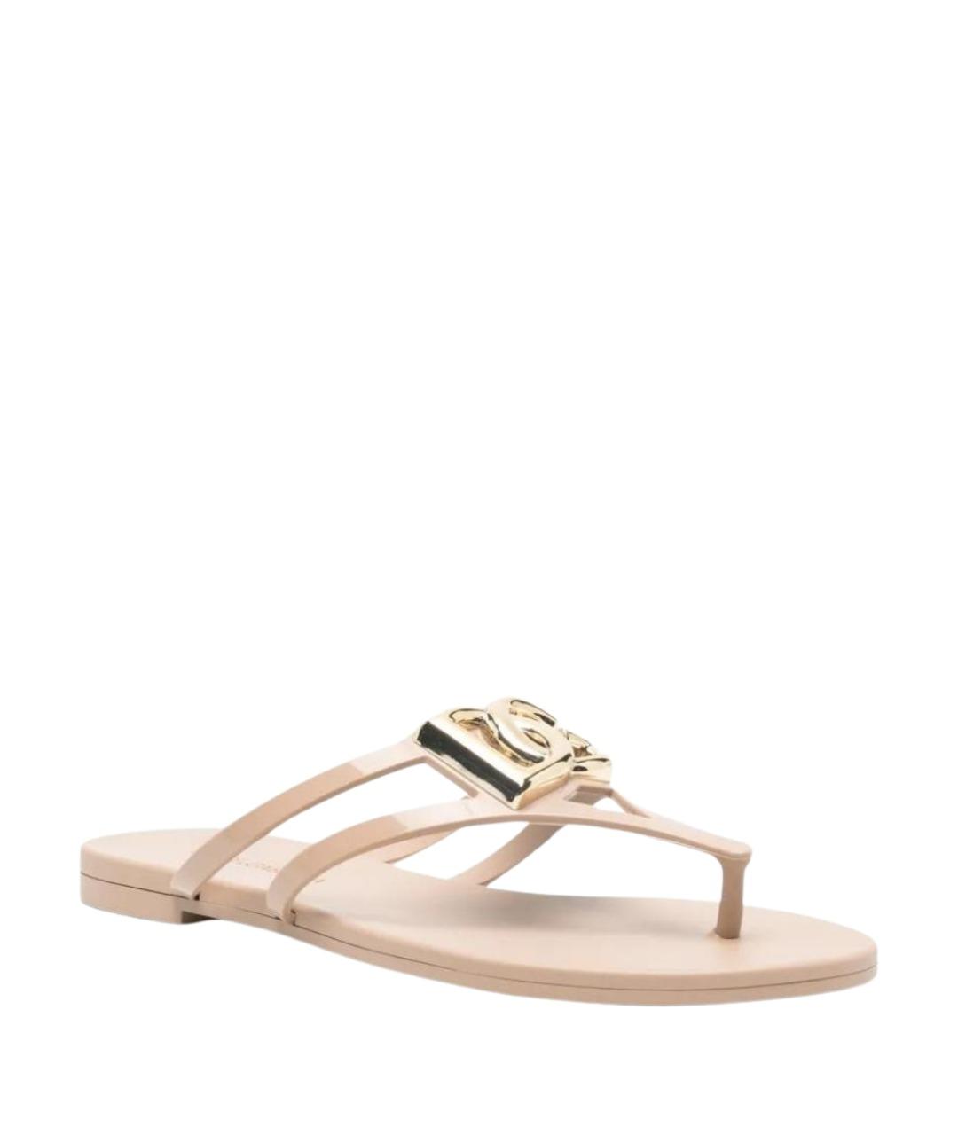 DOLCE&GABBANA Бежевые шлепанцы, фото 2