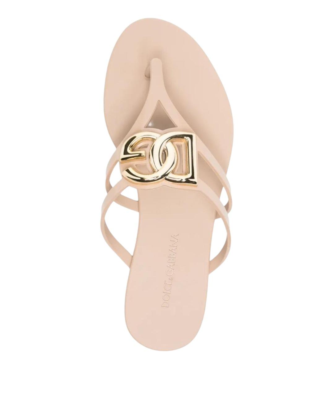 DOLCE&GABBANA Бежевые шлепанцы, фото 4