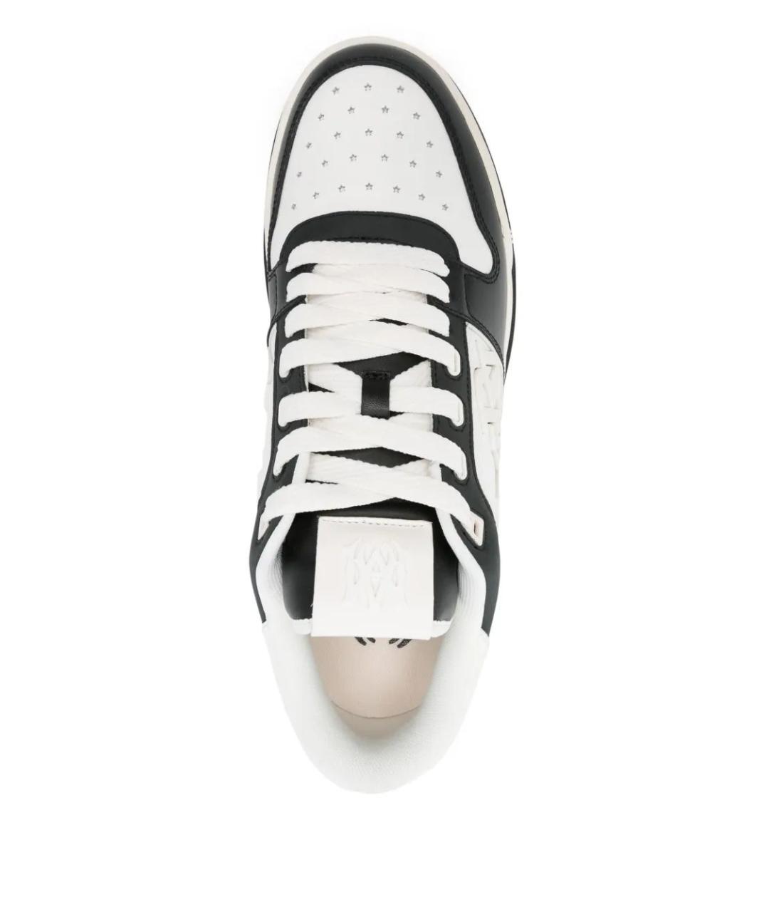 AMIRI Черные кожаные низкие кроссовки / кеды, фото 4