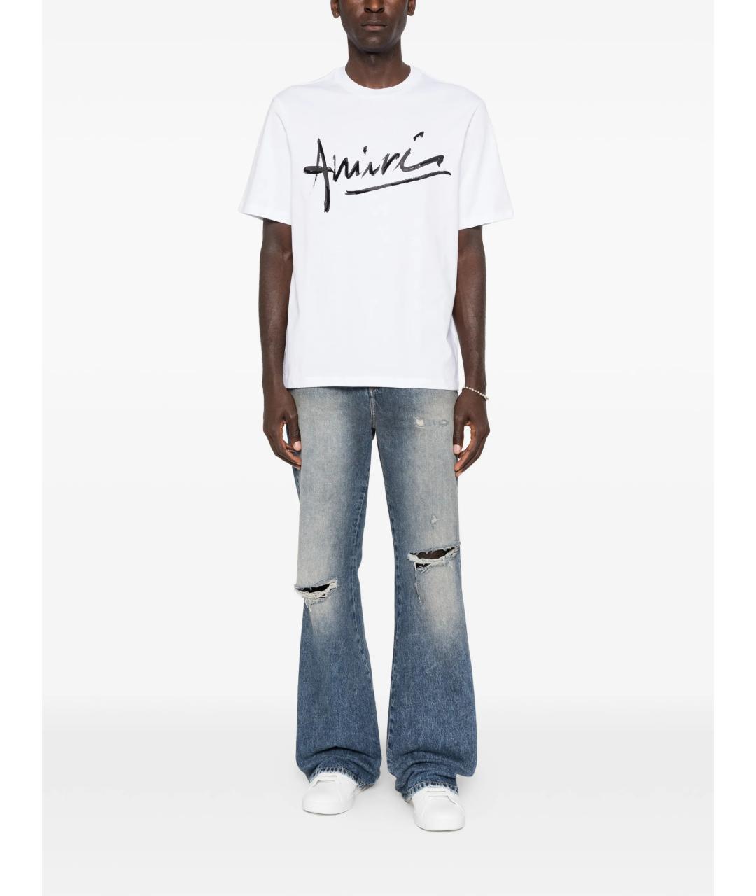 AMIRI Белая хлопковая футболка, фото 2