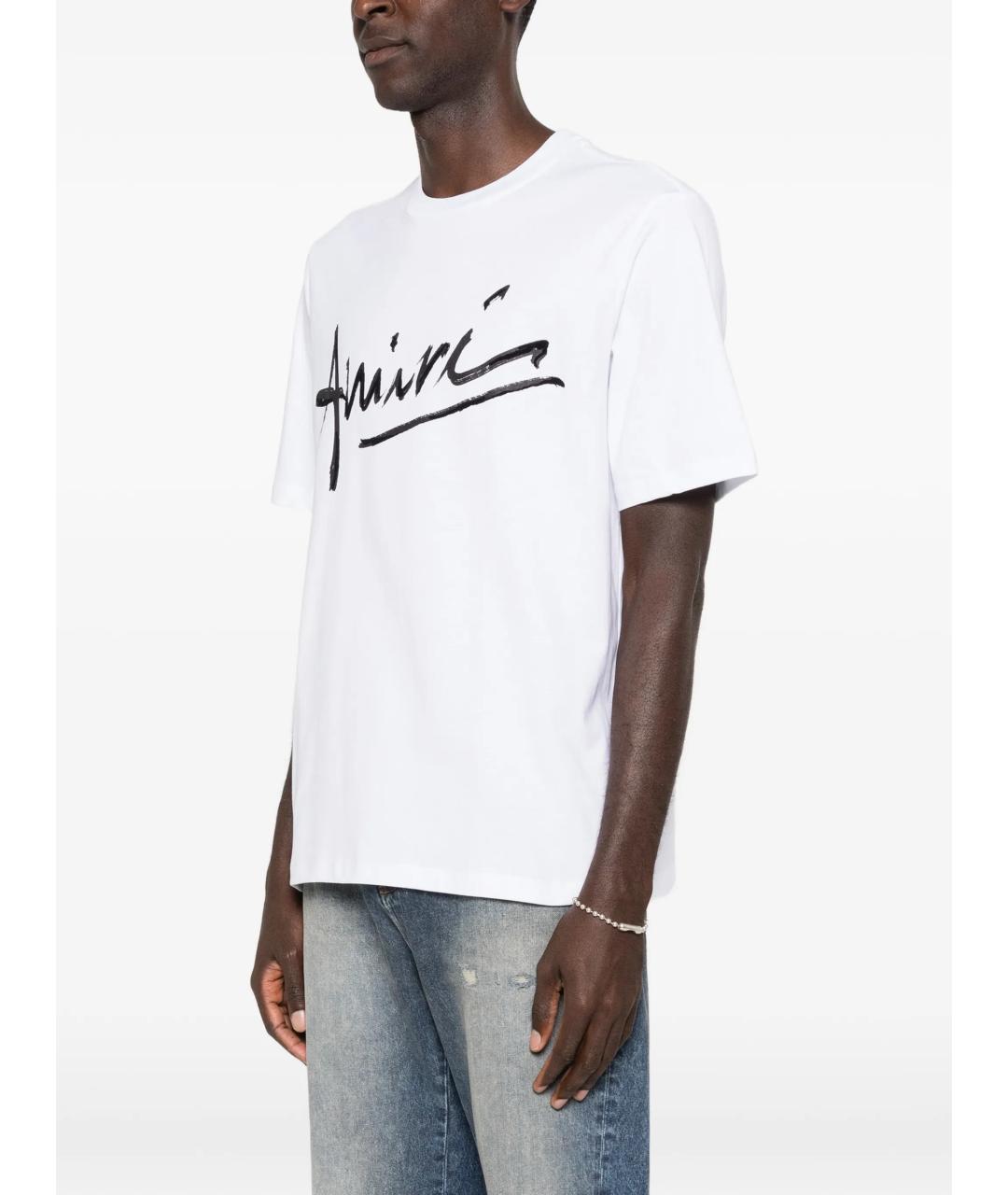 AMIRI Белая хлопковая футболка, фото 3