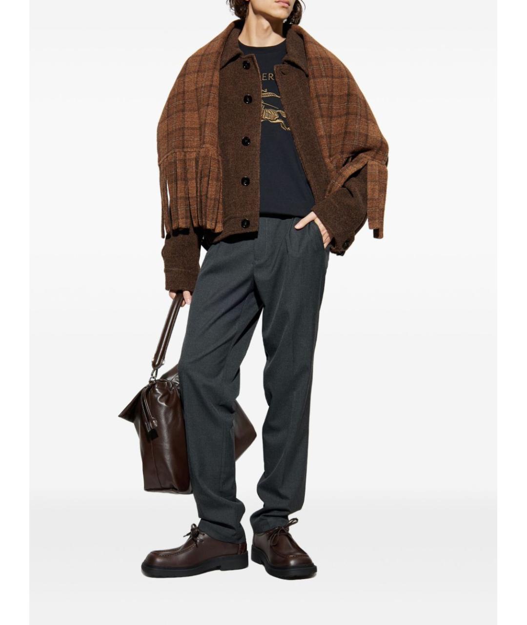 BURBERRY Черная хлопковая футболка, фото 2