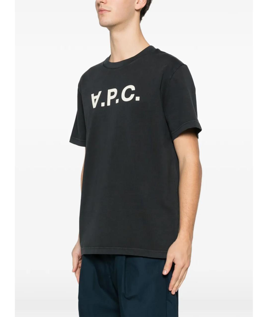 A.P.C. Черная хлопковая футболка, фото 3