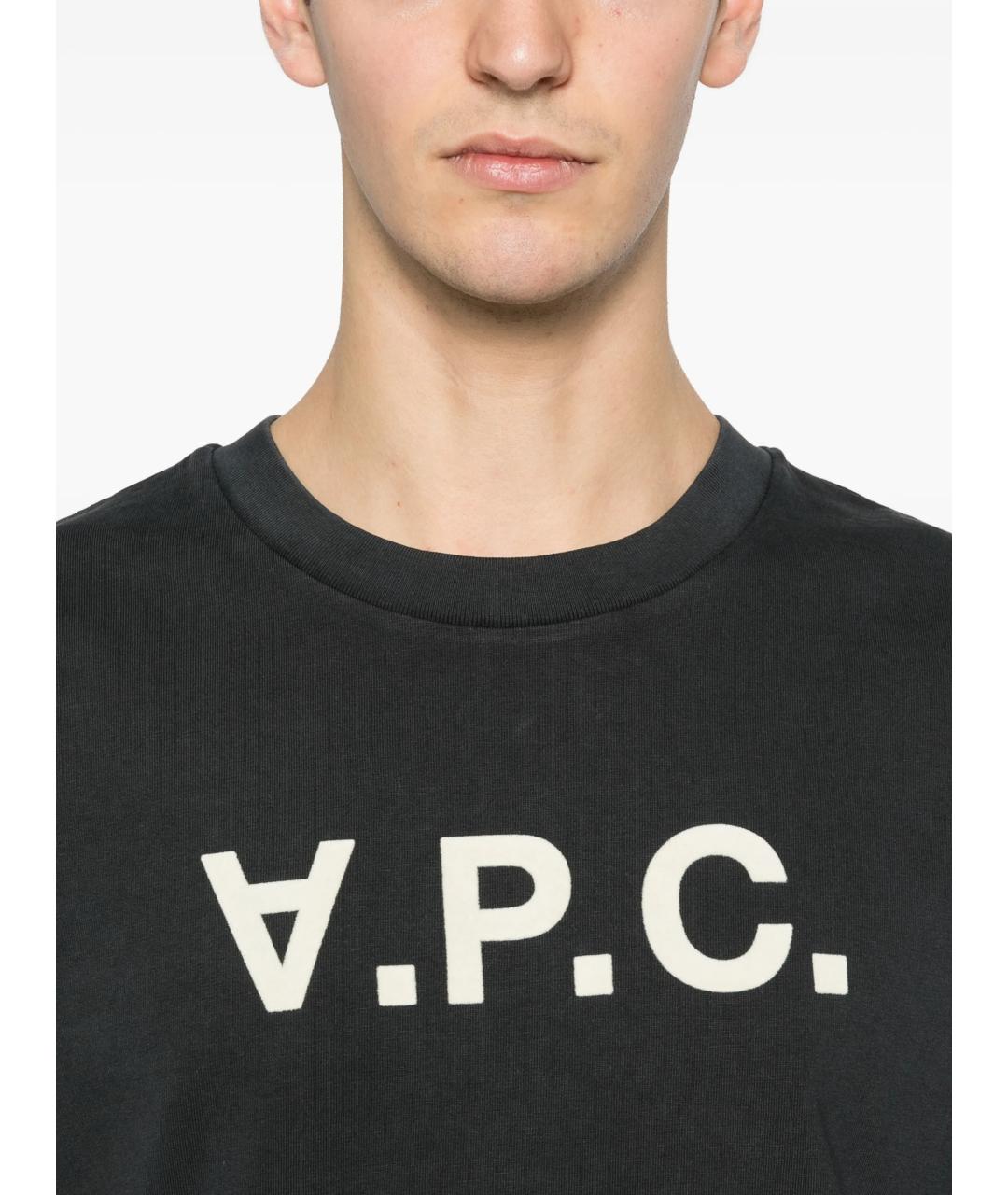 A.P.C. Черная хлопковая футболка, фото 5