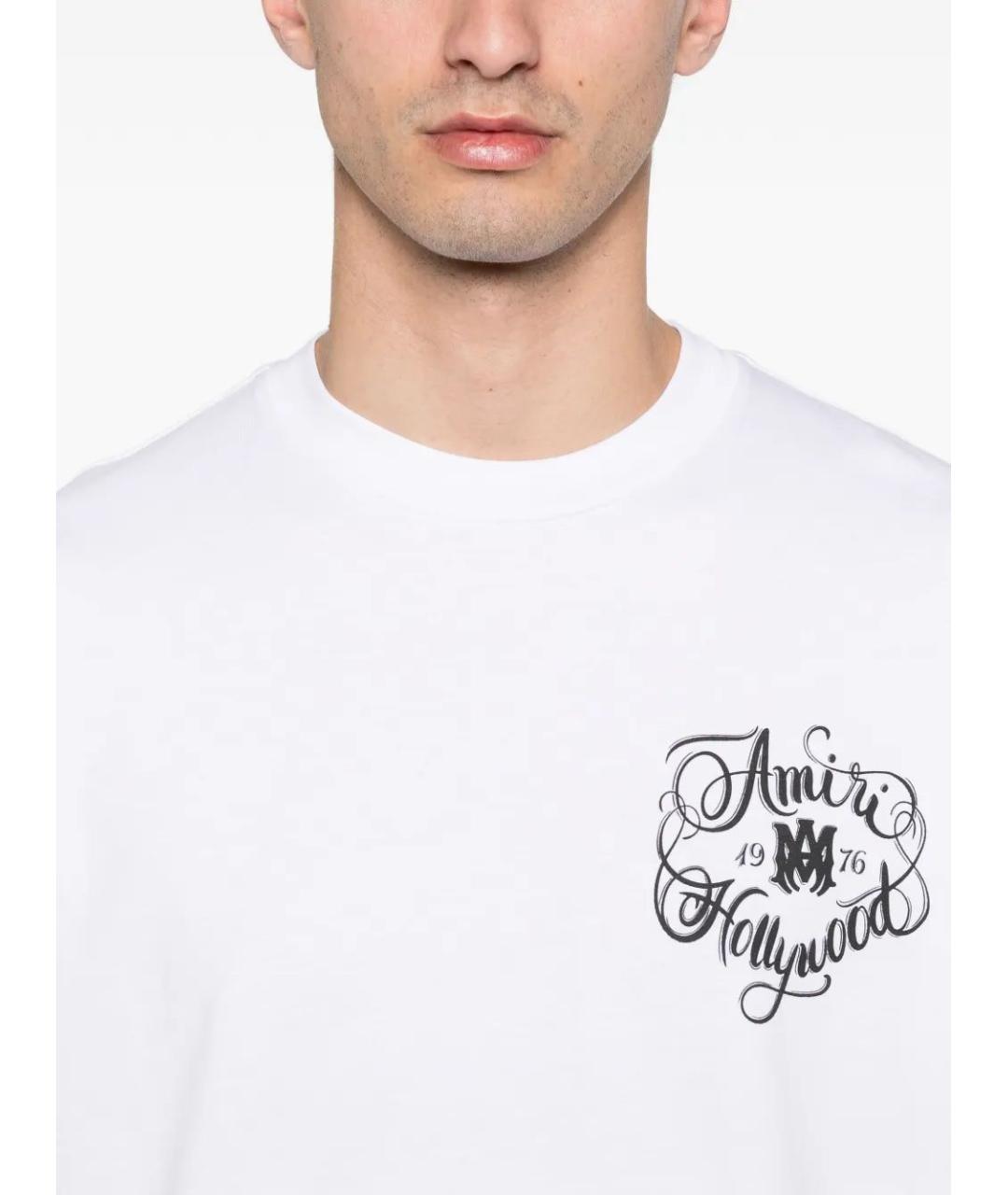AMIRI Белая хлопковая футболка, фото 5