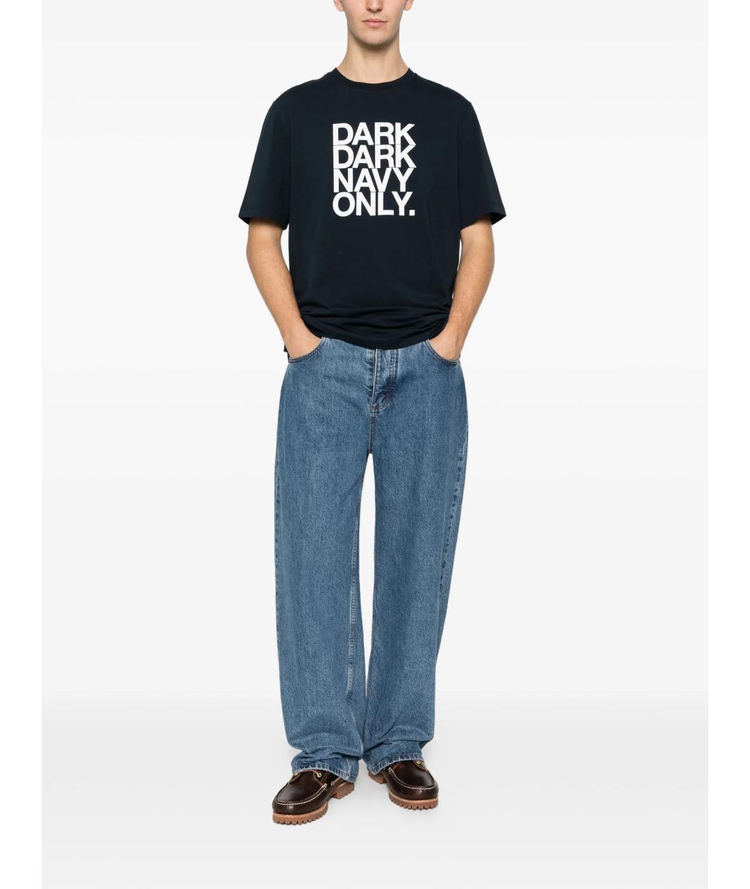 A.P.C. Темно-синяя хлопковая футболка, фото 2