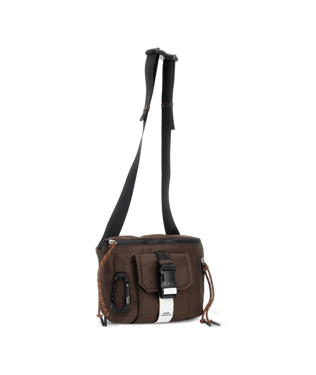 A.P.C. Коричневая тканевая сумка на плечо, фото 3