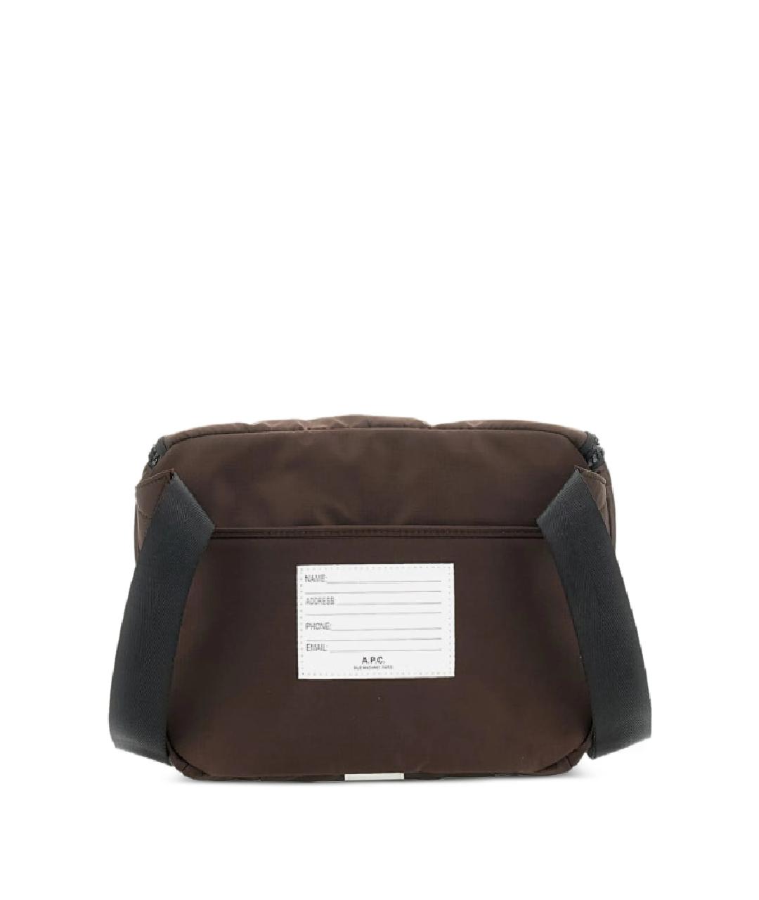 A.P.C. Коричневая тканевая сумка на плечо, фото 2