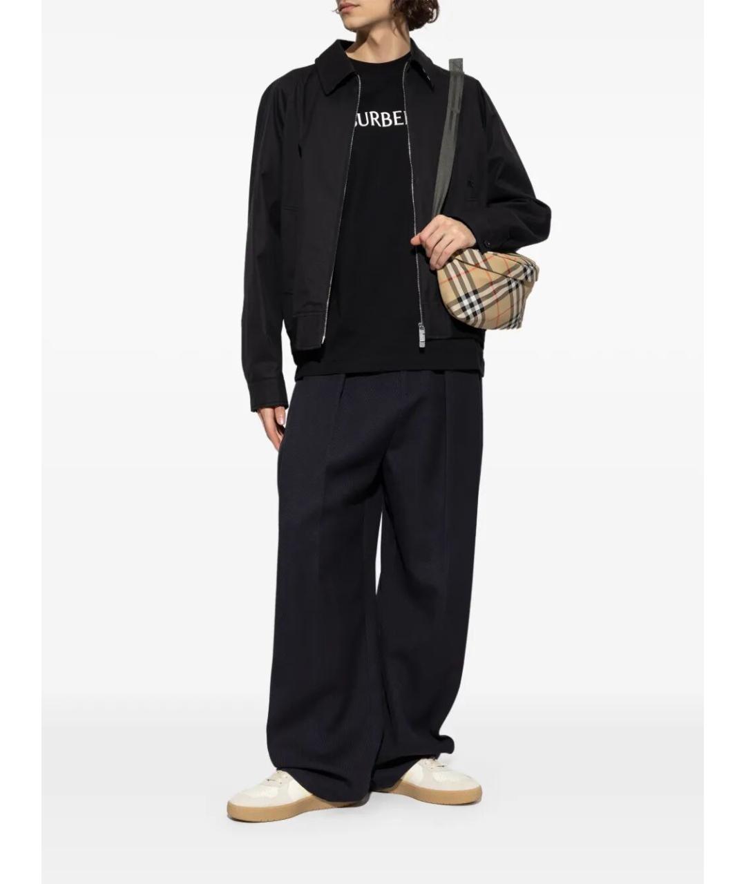 BURBERRY Черная хлопковая футболка, фото 5