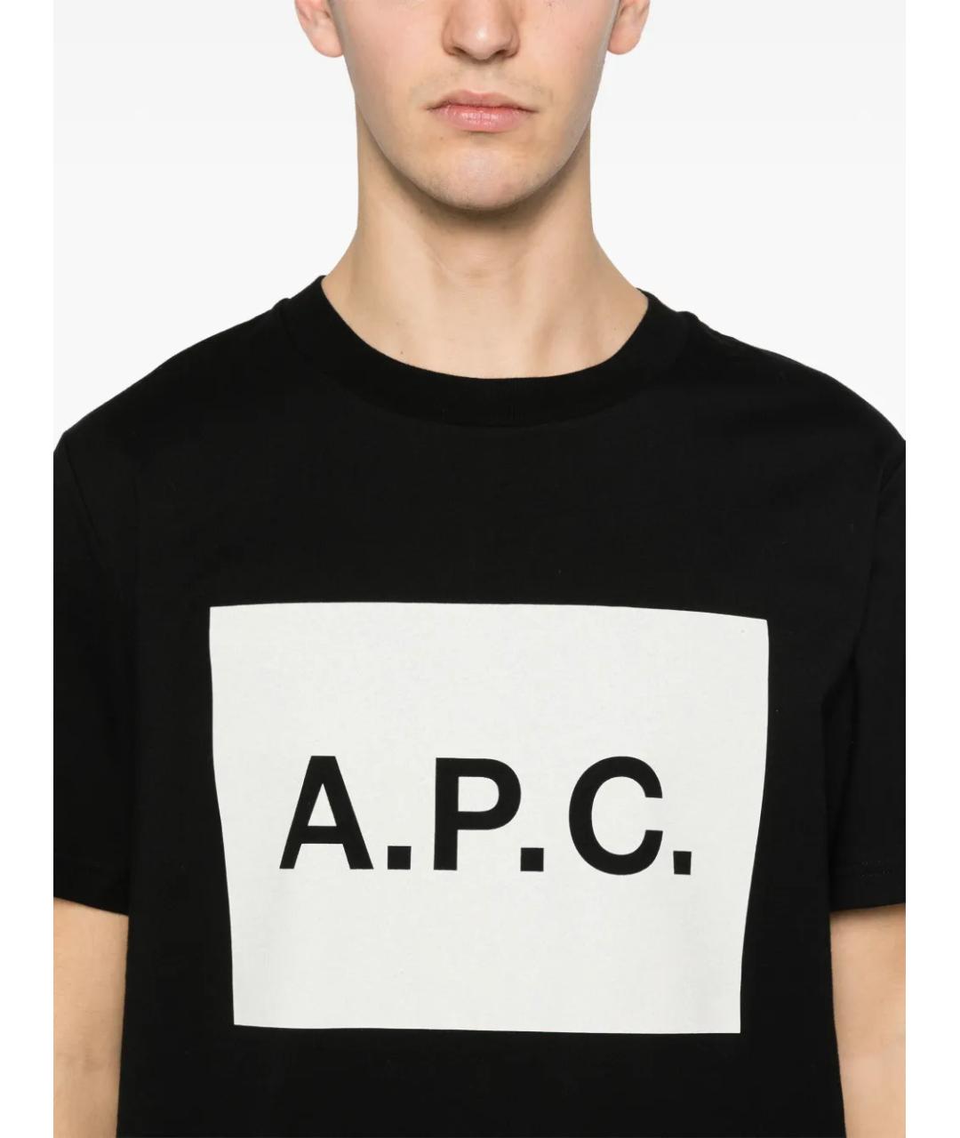 A.P.C. Черная хлопковая футболка, фото 5