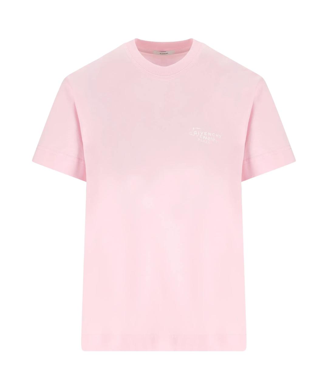 GIVENCHY Розовая хлопковая футболка, фото 1