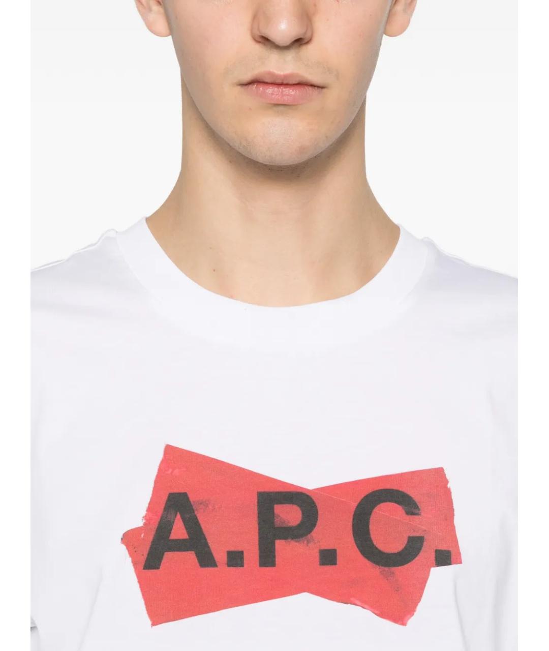 A.P.C. Белая хлопковая футболка, фото 5