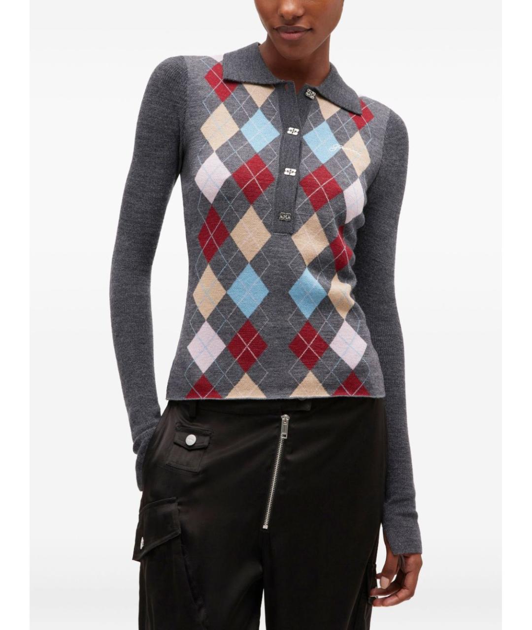 GANNI Мульти шерстяной джемпер / свитер, фото 3