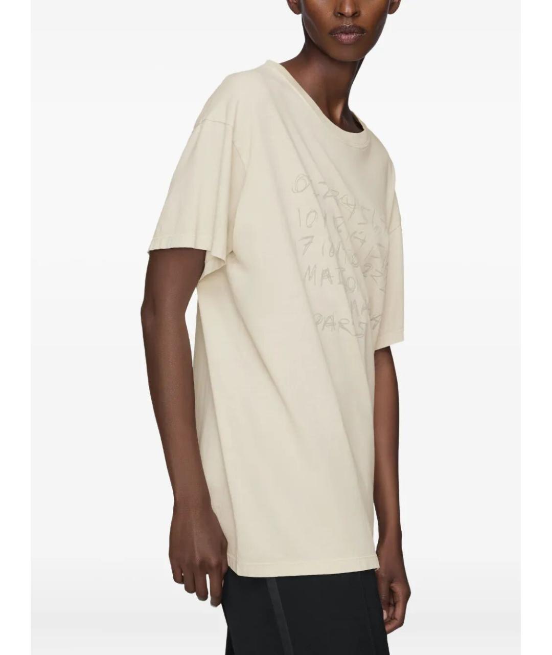 MAISON MARGIELA Бежевая хлопковая футболка, фото 2