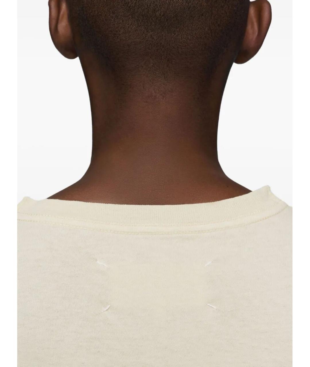 MAISON MARGIELA Бежевая хлопковая футболка, фото 5