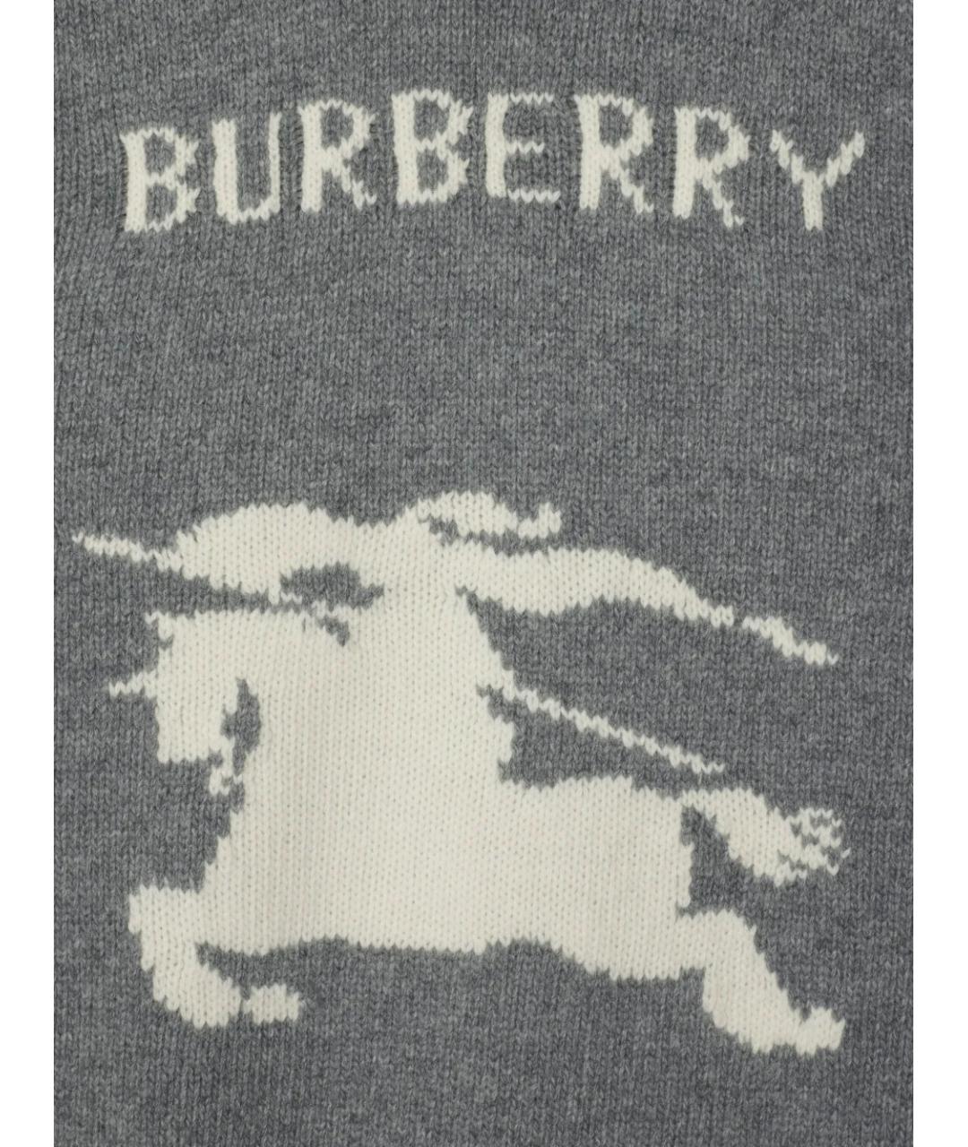 BURBERRY Серый шерстяной джемпер / свитер, фото 5