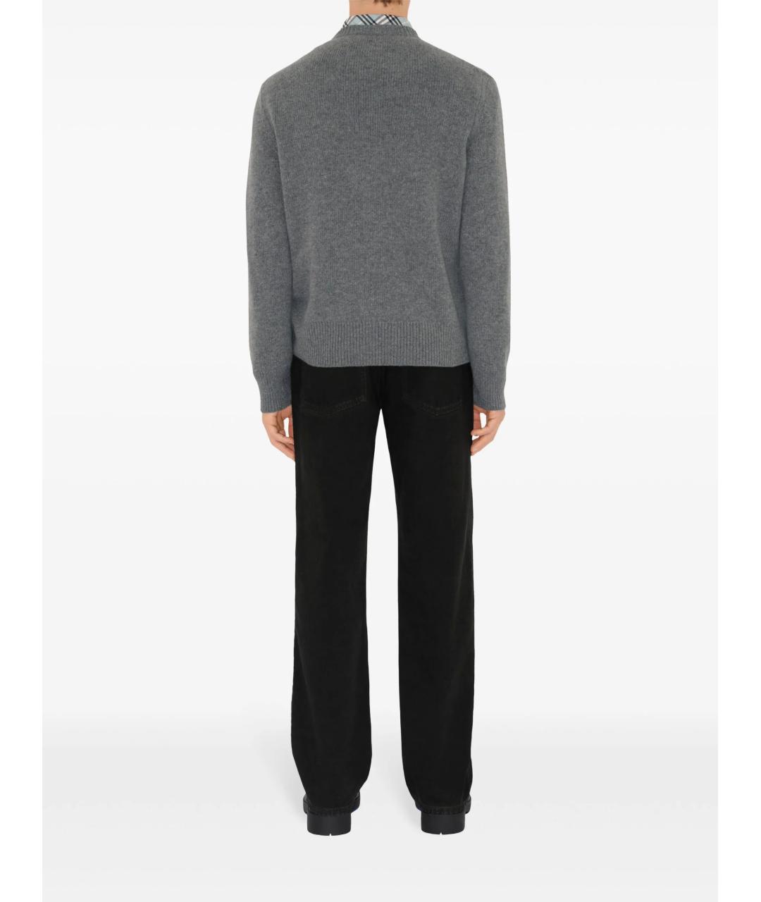 BURBERRY Серый шерстяной джемпер / свитер, фото 4