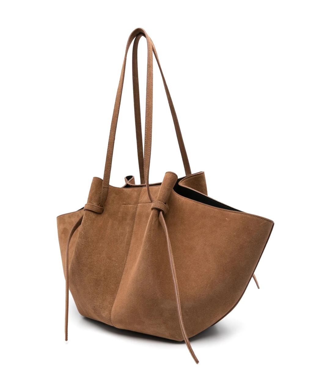 YUZEFI Коричневая замшевая сумка тоут, фото 4