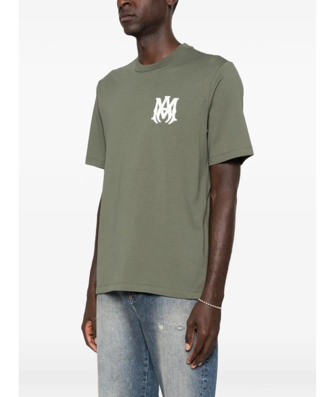 AMIRI Зеленая хлопковая футболка, фото 3