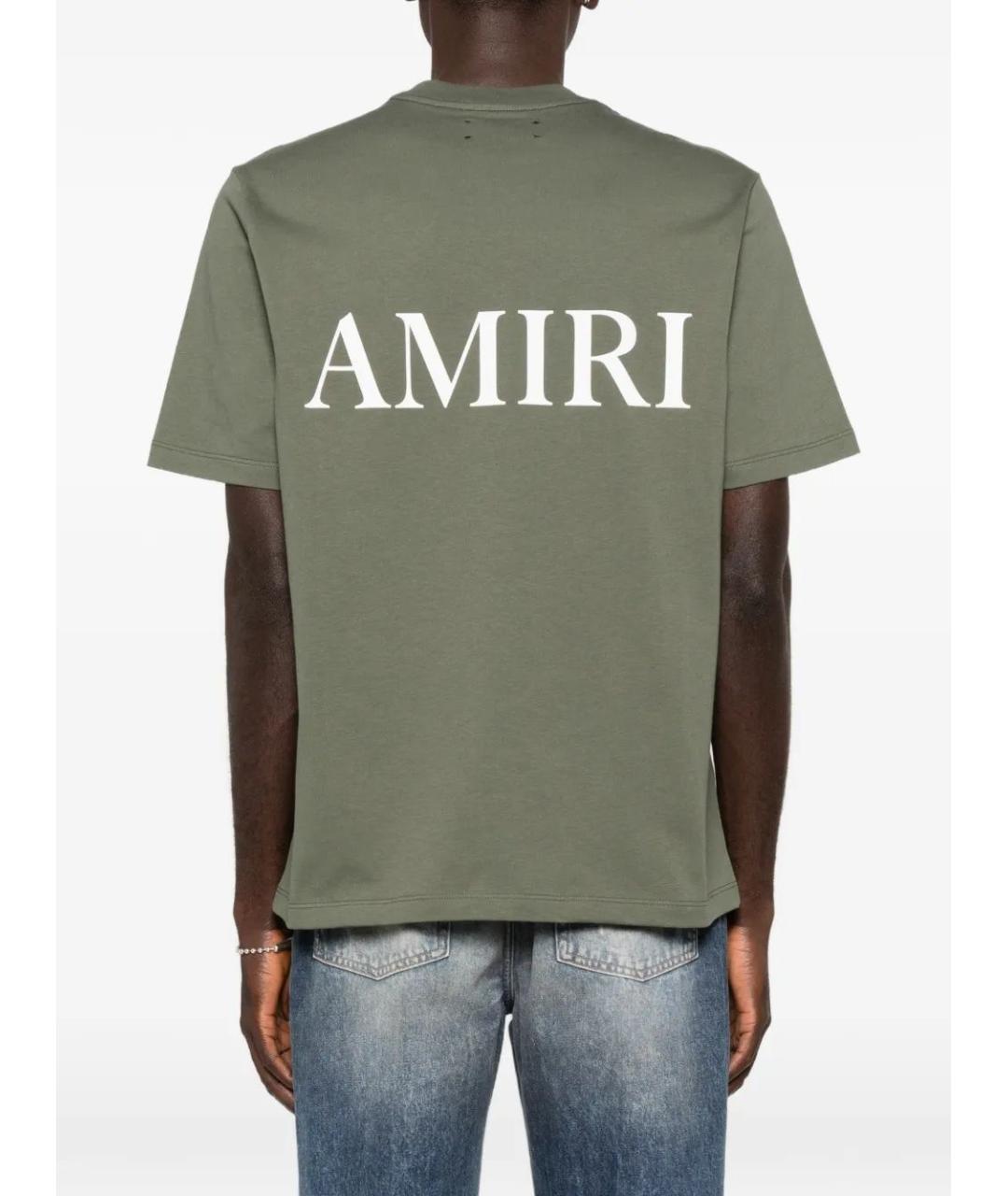 AMIRI Зеленая хлопковая футболка, фото 4