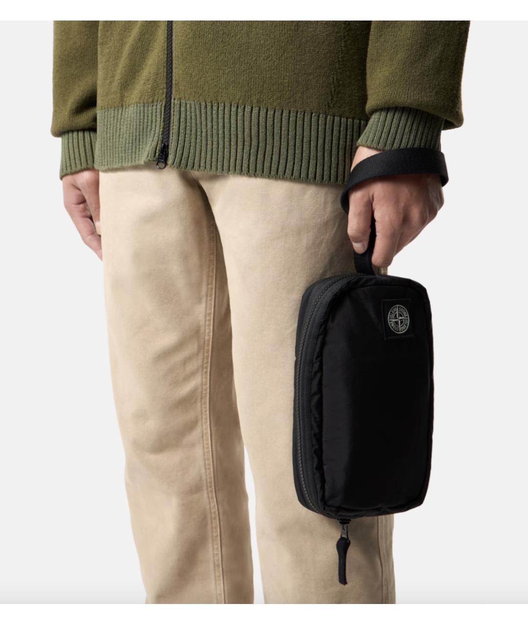 STONE ISLAND Черная синтетическая барсетка, фото 2