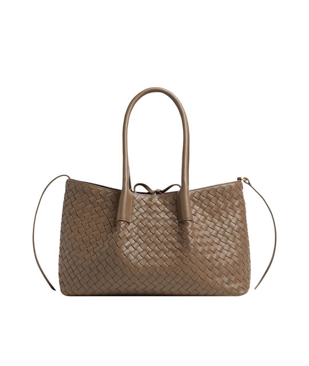BOTTEGA VENETA Коричневая кожаная сумка тоут, фото 1