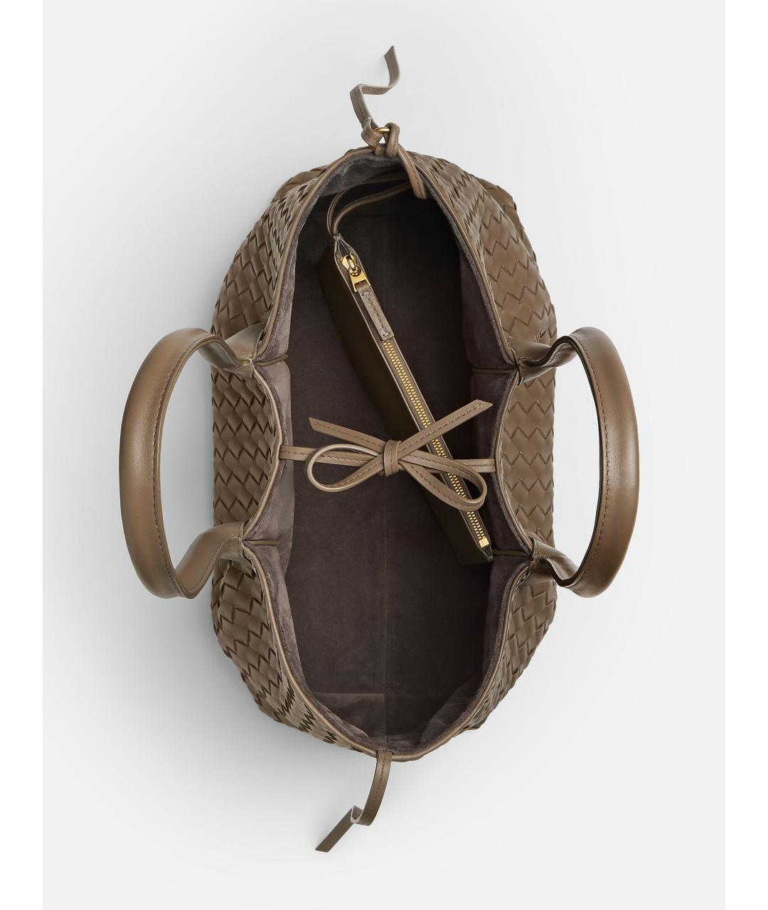 BOTTEGA VENETA Коричневая кожаная сумка тоут, фото 2