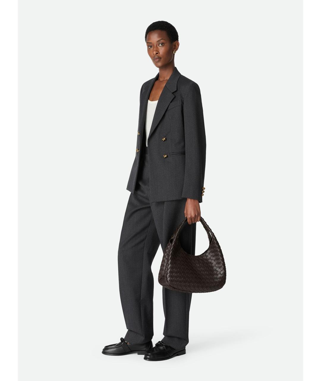 BOTTEGA VENETA Коричневая кожаная сумка с короткими ручками, фото 5