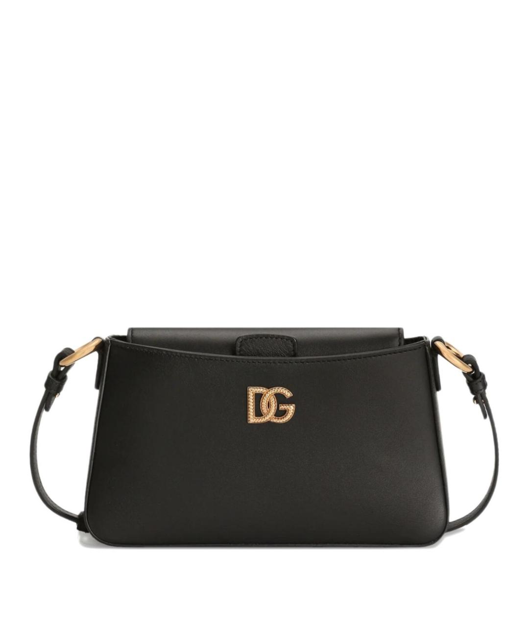 DOLCE&GABBANA Черная кожаная сумка с короткими ручками, фото 1